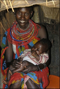 Samburu mother and child, Kenya Africa